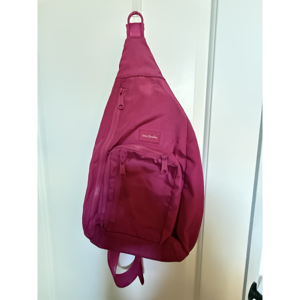 Vera Bradley Reactive Sling Backpack Rouge Rose Pink Recycled Gorpcore Travel